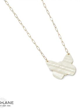 WANDERLUST Necklace | White Mother-of-Pearl Butterfly Pendant | NEW